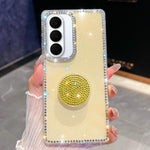 Custodia per telefono con supporto rotondo e glitter a forma di diamante, : For Samsung Galaxy S26+ 5G, For Samsung Galaxy S26 Ultra 5G, For Samsung Galaxy S26 5G, For Samsung Galaxy A07 5G