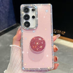 Custodia per telefono con supporto rotondo e glitter a forma di diamante, : For Samsung Galaxy S26+ 5G, For Samsung Galaxy S26 Ultra 5G, For Samsung Galaxy S26 5G, For Samsung Galaxy A07 5G