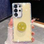 Custodia per telefono con supporto rotondo e glitter a forma di diamante, : For Samsung Galaxy S26+ 5G, For Samsung Galaxy S26 Ultra 5G, For Samsung Galaxy S26 5G, For Samsung Galaxy A07 5G