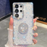 Custodia per telefono con supporto rotondo e glitter a forma di diamante, : For Samsung Galaxy S26+ 5G, For Samsung Galaxy S26 Ultra 5G, For Samsung Galaxy S26 5G, For Samsung Galaxy A07 5G