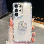 Custodia per telefono con supporto rotondo e glitter a forma di diamante, : For Samsung Galaxy S26+ 5G, For Samsung Galaxy S26 Ultra 5G, For Samsung Galaxy S26 5G, For Samsung Galaxy A07 5G