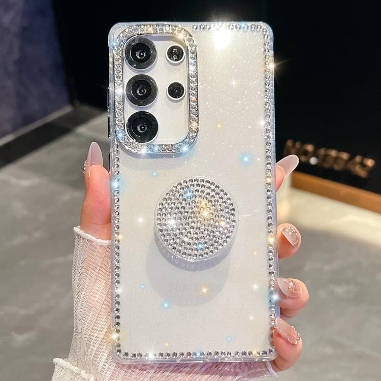 Custodia per telefono con supporto rotondo e glitter a forma di diamante, : For Samsung Galaxy S26+ 5G, For Samsung Galaxy S26 Ultra 5G, For Samsung Galaxy S26 5G, For Samsung Galaxy A07 5G