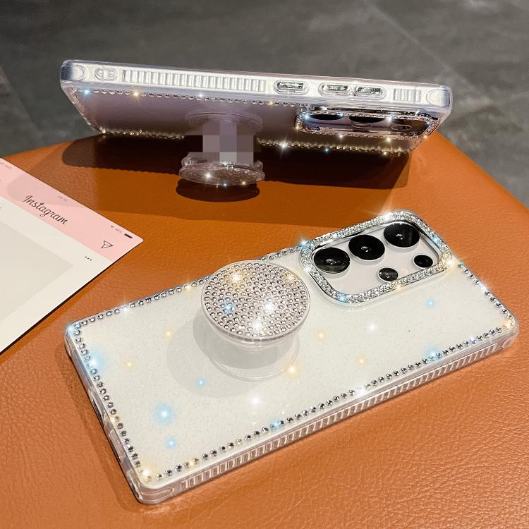 Custodia per telefono con supporto rotondo e glitter a forma di diamante, : For Samsung Galaxy S26+ 5G, For Samsung Galaxy S26 Ultra 5G, For Samsung Galaxy S26 5G, For Samsung Galaxy A07 5G