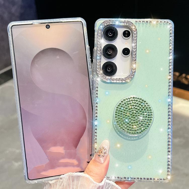 Custodia per telefono con supporto rotondo e glitter a forma di diamante, : For Samsung Galaxy S26+ 5G, For Samsung Galaxy S26 Ultra 5G, For Samsung Galaxy S26 5G, For Samsung Galaxy A07 5G
