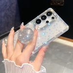 Custodia per telefono con supporto rotondo e glitter a forma di diamante, : For Samsung Galaxy S26+ 5G, For Samsung Galaxy S26 Ultra 5G, For Samsung Galaxy S26 5G, For Samsung Galaxy A07 5G
