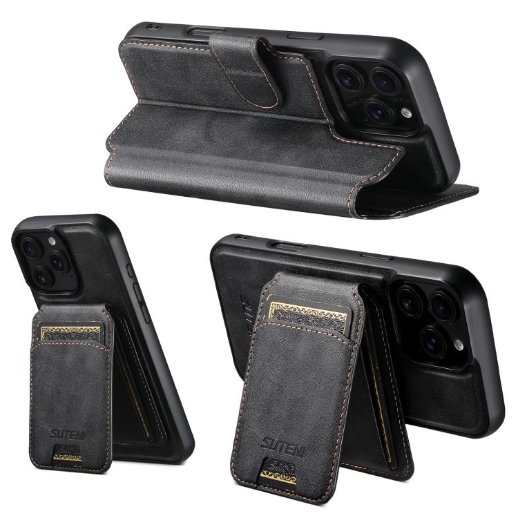 Custodia per telefono in pelle Suteni Q05S2 3 in 1 con portafoglio verticale rimovibile e MagSafe., For iPhone 13 Pro Max, For iPhone 13 Pro, For iPhone 13, For iPhone 12, For iPhone 12 Pro Max, For iPhone 12 Pro