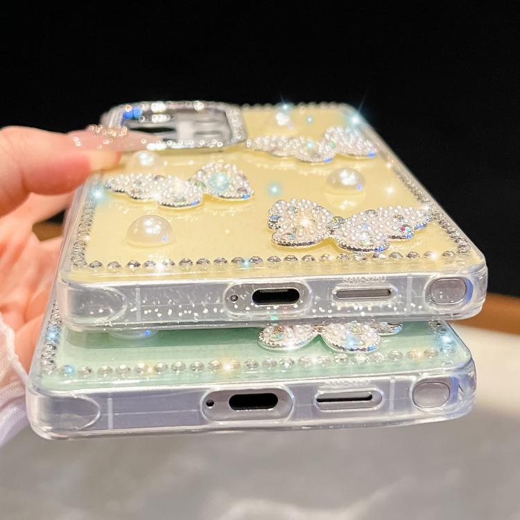 Custodia antiurto con farfalle, perle e glitter per Samsung Galaxy S24 FE, A15