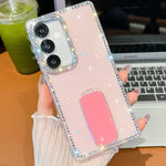 Custodia anti-caduta TPU con strass glitterati e supporto per Samsung Galaxy