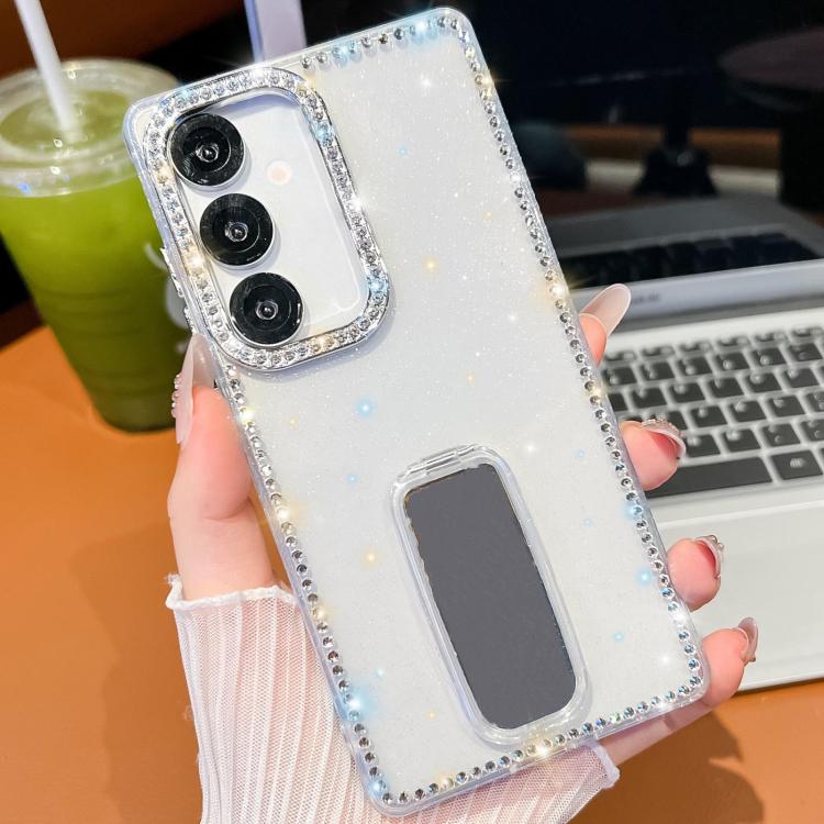 Custodia anti-caduta TPU con strass glitterati e supporto per Samsung Galaxy