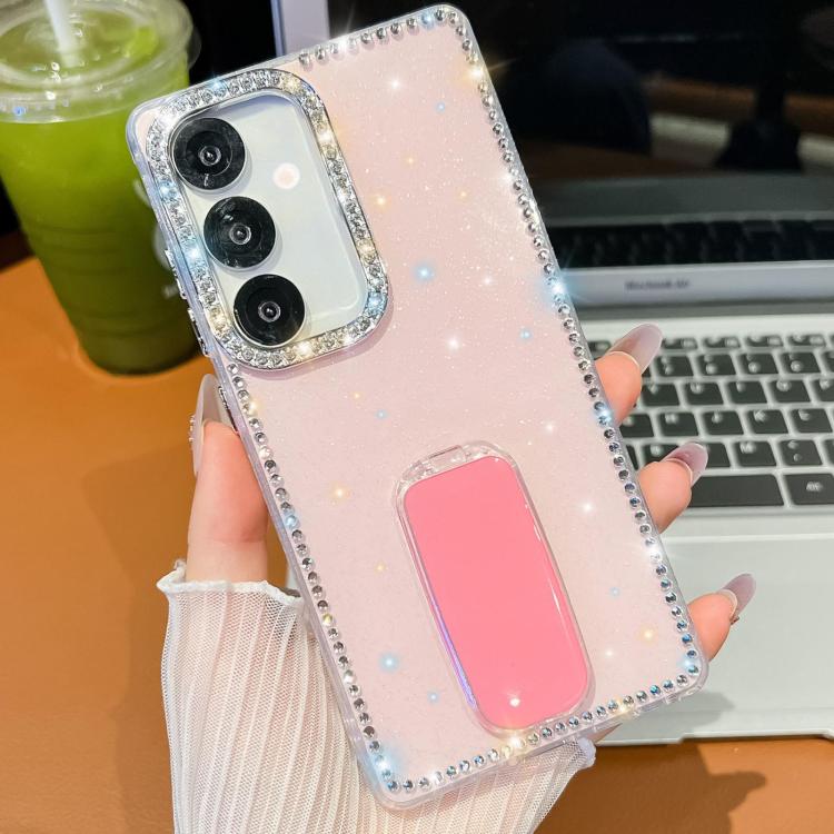 Custodia anti-caduta TPU con strass glitterati e supporto per Samsung Galaxy