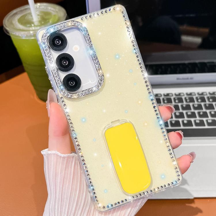 Custodia anti-caduta TPU con strass glitterati e supporto per Samsung Galaxy