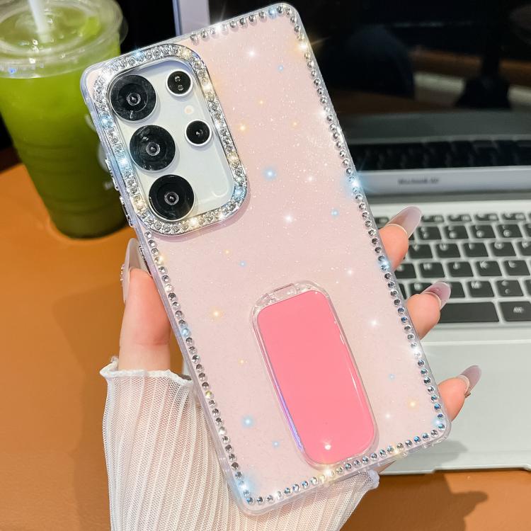 Custodia anti-caduta TPU con strass glitterati e supporto per Samsung Galaxy