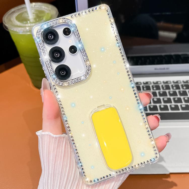 Custodia anti-caduta TPU con strass glitterati e supporto per Samsung Galaxy