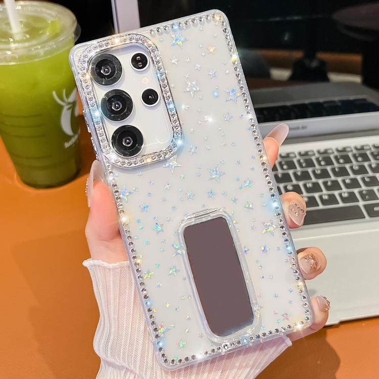 Custodia anti-caduta TPU con strass glitterati e supporto per Samsung Galaxy