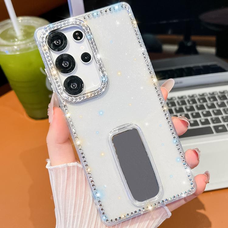 Custodia anti-caduta TPU con strass glitterati e supporto per Samsung Galaxy