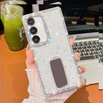 Custodia anti-caduta TPU con strass glitterati e supporto per Samsung Galaxy