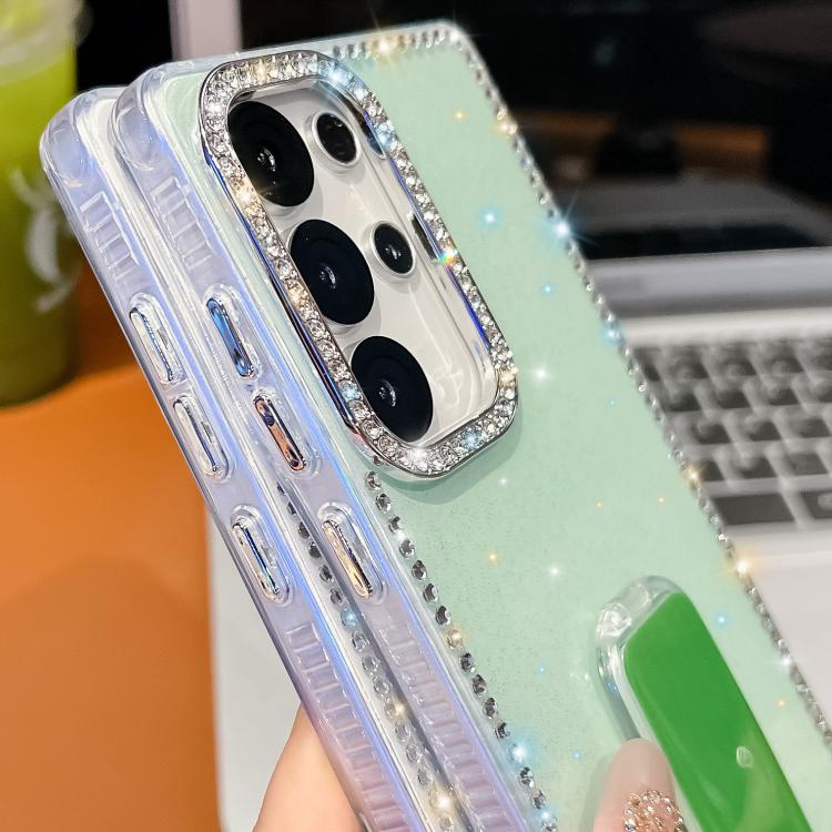 Custodia anti-caduta TPU con strass glitterati e supporto per Samsung Galaxy
