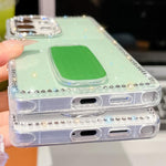Custodia anti-caduta TPU con strass glitterati e supporto per Samsung Galaxy