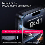 Pellicola in vetro temperato HD Kalebol ad alto contenuto di alluminio, serigrafata a copertura totale, anti-impronta, con bordo nero., For iPhone 18 Pro, For iPhone 18 Pro Max, For iPhone 17 Pro Max, For iPhone 17 Pro, For iPhone 17, For iPhone Air   ...