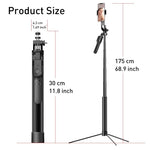 Supporto per selfie stick in lega di alluminio con telecomando per smartphone K31, per streaming live e fotografia., K31
