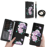 Portafoglio multifunzionale con cerniera e fibbia per Samsung Galaxy S24+, S24