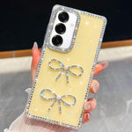 Custodia antiurto con doppio fiocco e glitter per Samsung Galaxy A17, A56, A26 e