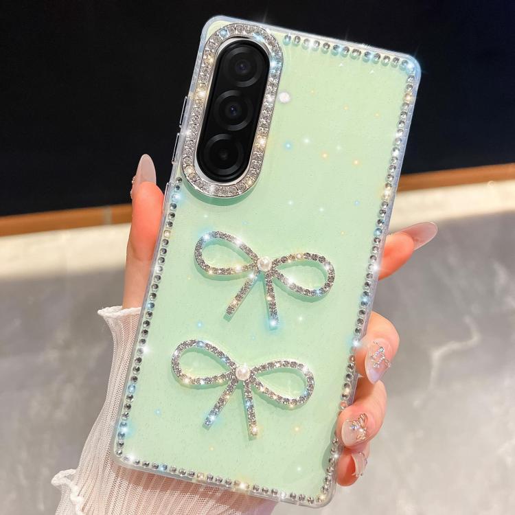 Custodia antiurto con doppio fiocco e glitter per Samsung Galaxy A17, A56, A26 e