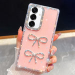 Custodia antiurto con doppio fiocco e glitter per Samsung Galaxy S24 FE, A15