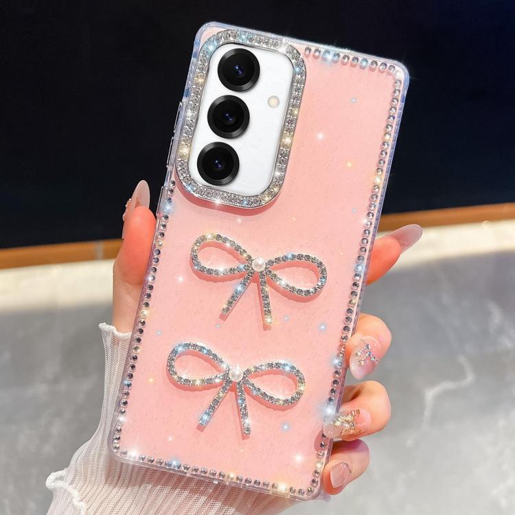 Custodia antiurto con doppio fiocco e glitter per Samsung Galaxy S24 FE, A15