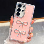 Custodia antiurto con doppio fiocco e glitter per Samsung Galaxy S24 Ultra