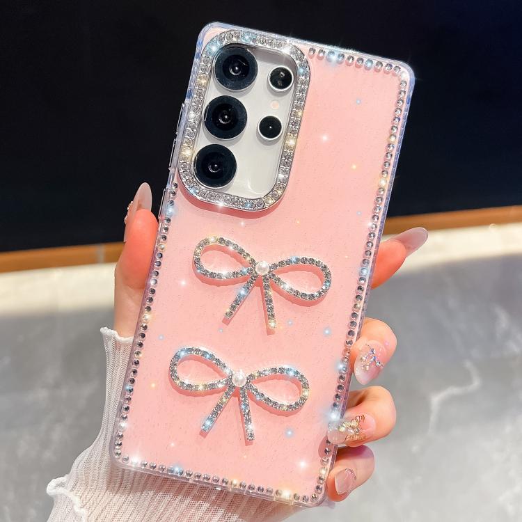 Custodia antiurto con doppio fiocco e glitter per Samsung Galaxy S24 Ultra