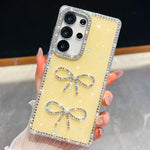 Custodia antiurto con doppio fiocco e glitter per Samsung Galaxy S24 Ultra