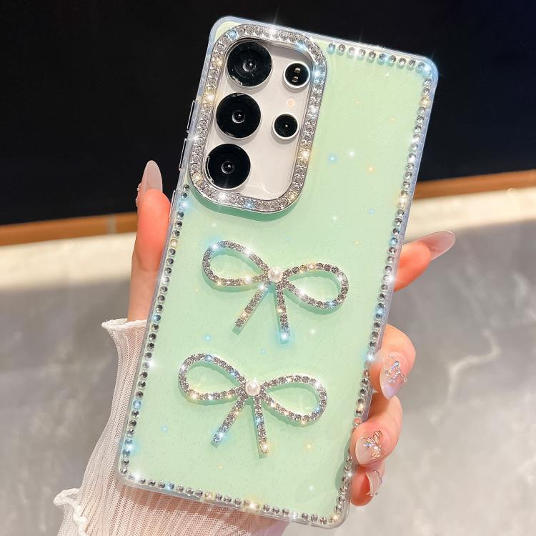 Custodia antiurto con doppio fiocco e glitter per Samsung Galaxy S24 Ultra