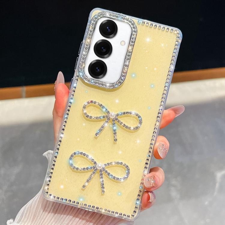 Custodia antiurto con doppio fiocco e glitter per Samsung Galaxy S24 Ultra
