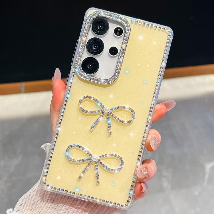 Custodia antiurto con doppio fiocco e glitter per Samsung Galaxy S24 Ultra