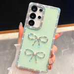 Custodia antiurto con doppio fiocco e glitter per Samsung Galaxy S24 Ultra