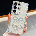 Custodia antiurto con doppio fiocco e glitter per Samsung Galaxy S24 Ultra