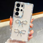 Custodia antiurto con doppio fiocco e glitter per Samsung Galaxy S24 Ultra