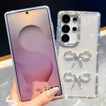Custodia antiurto con doppio fiocco e glitter per Samsung Galaxy S24 Ultra