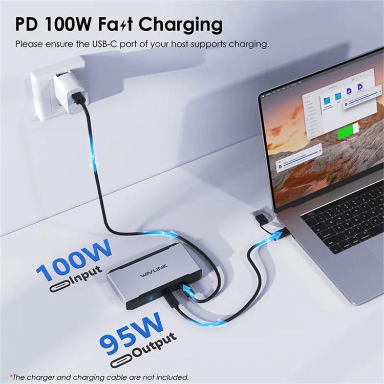 Hub USB-C Wavlink UG7701 con 3 uscite video 4K 60Hz e ricarica 10
