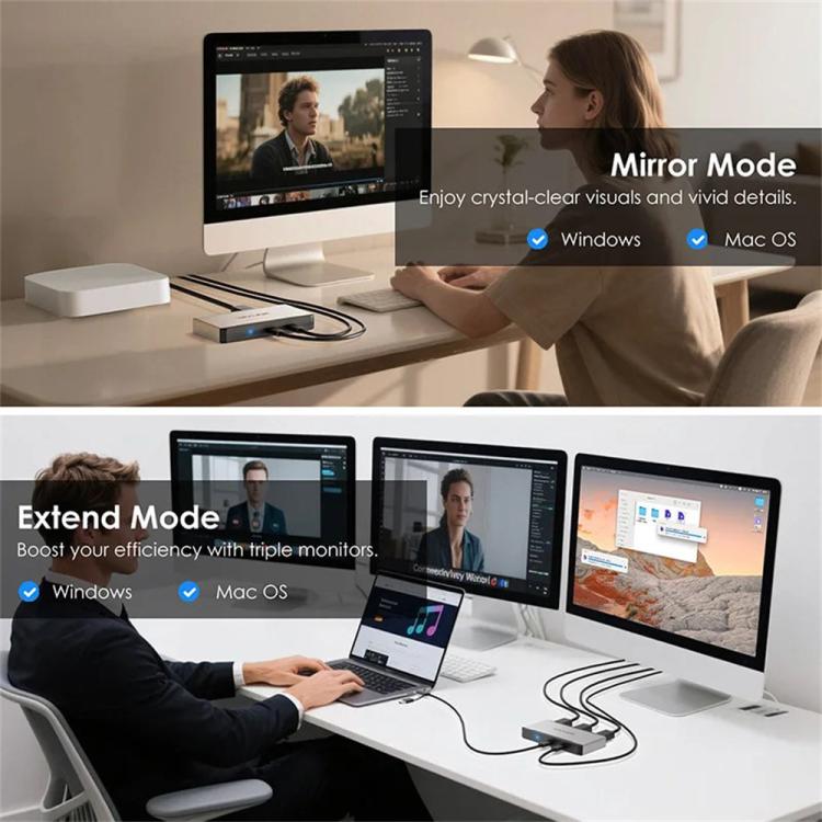 Hub USB-C Wavlink UG7701 con 3 uscite video 4K 60Hz e ricarica 10