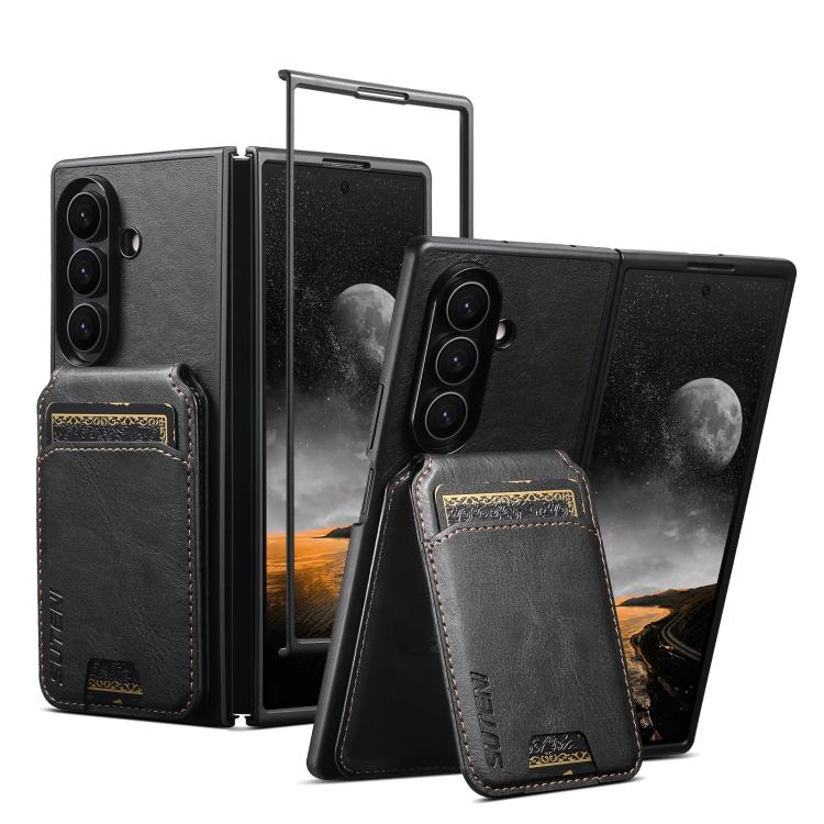 Custodia Suteni H02 in pelle con portafoglio e supporto per Galaxy Z Fold8