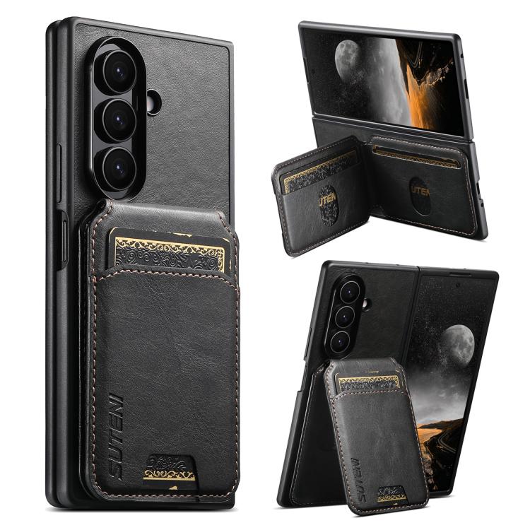 Custodia Suteni H02 in pelle con portafoglio e supporto per Galaxy Z Fold8