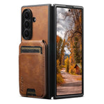 Custodia Suteni H02 in pelle con portafoglio e supporto per Galaxy Z Fold8