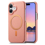 Cover posteriore per telefono in PU con texture litchi e MagSafe spazzolato., For iPhone 17 Pro Max, For iPhone 17 Pro, For iPhone 17