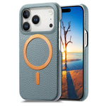 Cover posteriore per telefono in PU con texture litchi e MagSafe spazzolato., For iPhone 17 Pro Max, For iPhone 17 Pro, For iPhone 17