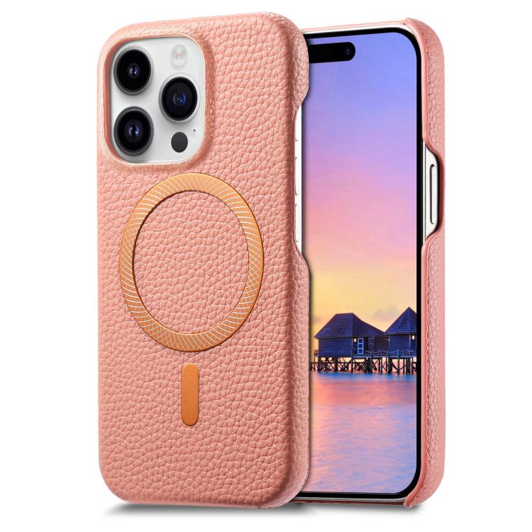 Cover posteriore per telefono in PU con texture litchi e MagSafe spazzolato., For iPhone 13 Pro Max, For iPhone 13 Pro, For iPhone 13