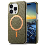 Cover posteriore per telefono in PU con texture litchi e MagSafe spazzolato., For iPhone 13 Pro Max, For iPhone 13 Pro, For iPhone 13