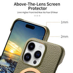 Cover posteriore per telefono in PU con texture litchi e MagSafe spazzolato., For iPhone 13 Pro Max, For iPhone 13 Pro, For iPhone 13