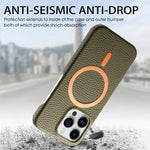 Cover posteriore per telefono in PU con texture litchi e MagSafe spazzolato., For iPhone 13 Pro Max, For iPhone 13 Pro, For iPhone 13